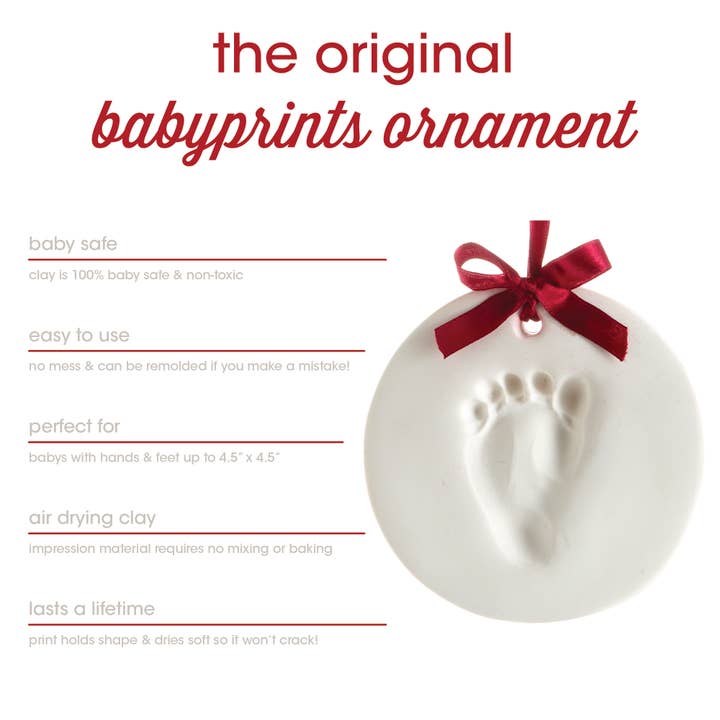 Pearhead - Wholesale Hand & Footprint Kit - Kids & Baby - Baby Christmas Handprint or Footprint Clay Keepsake Ornament2