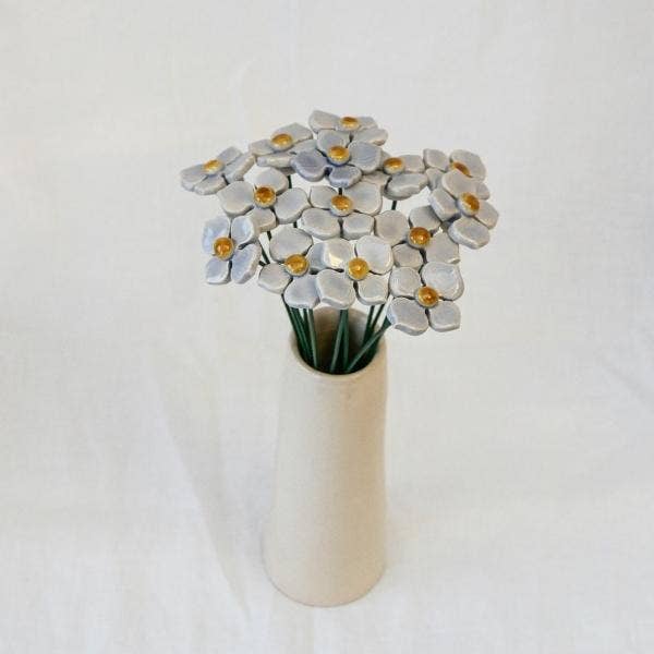 NaturoTheke - Vente Fleurs artificielles - Hortensia en céramique diamètre env. 3 cm | tige 20 cm5