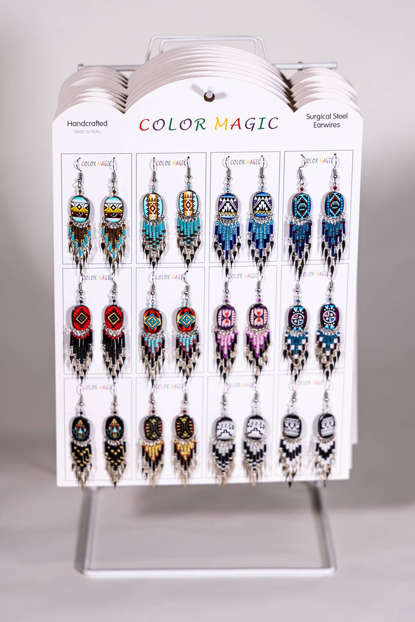 Shelley Enterprises Inc. - Vendita all'ingrosso Orecchini pendenti - 7601-Orecchini dipinti, fatti a mano con perline ceche26