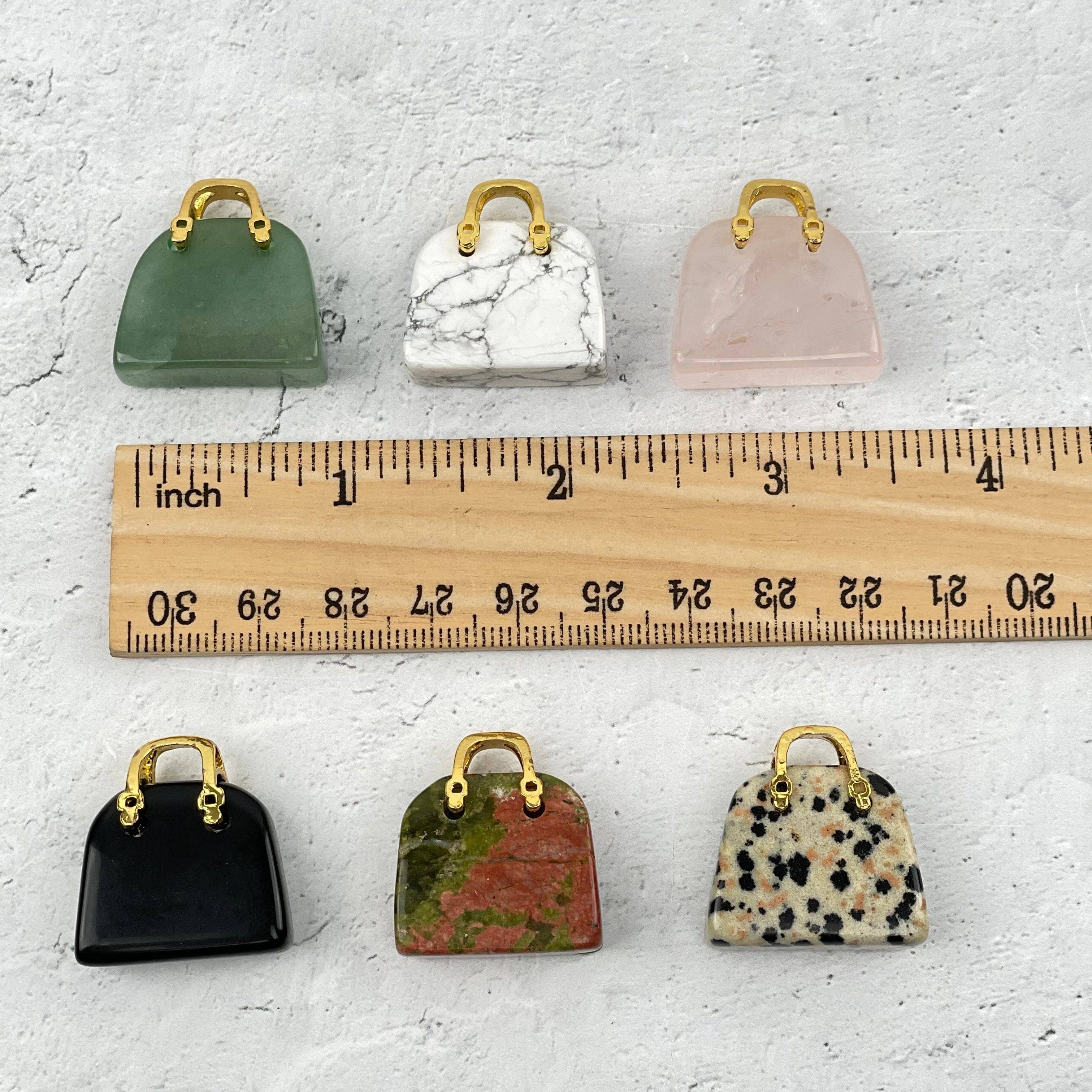 Rock Paradise - Wholesale Decorative Tabletop Object - Crystal Gemstone Purses with Gold Tone Handles4