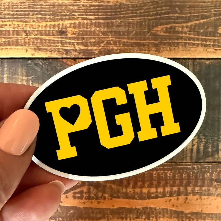 Luna Stella Studio - Wholesale Magnet - PGH Pittsburgh Love Black and Gold Magnet