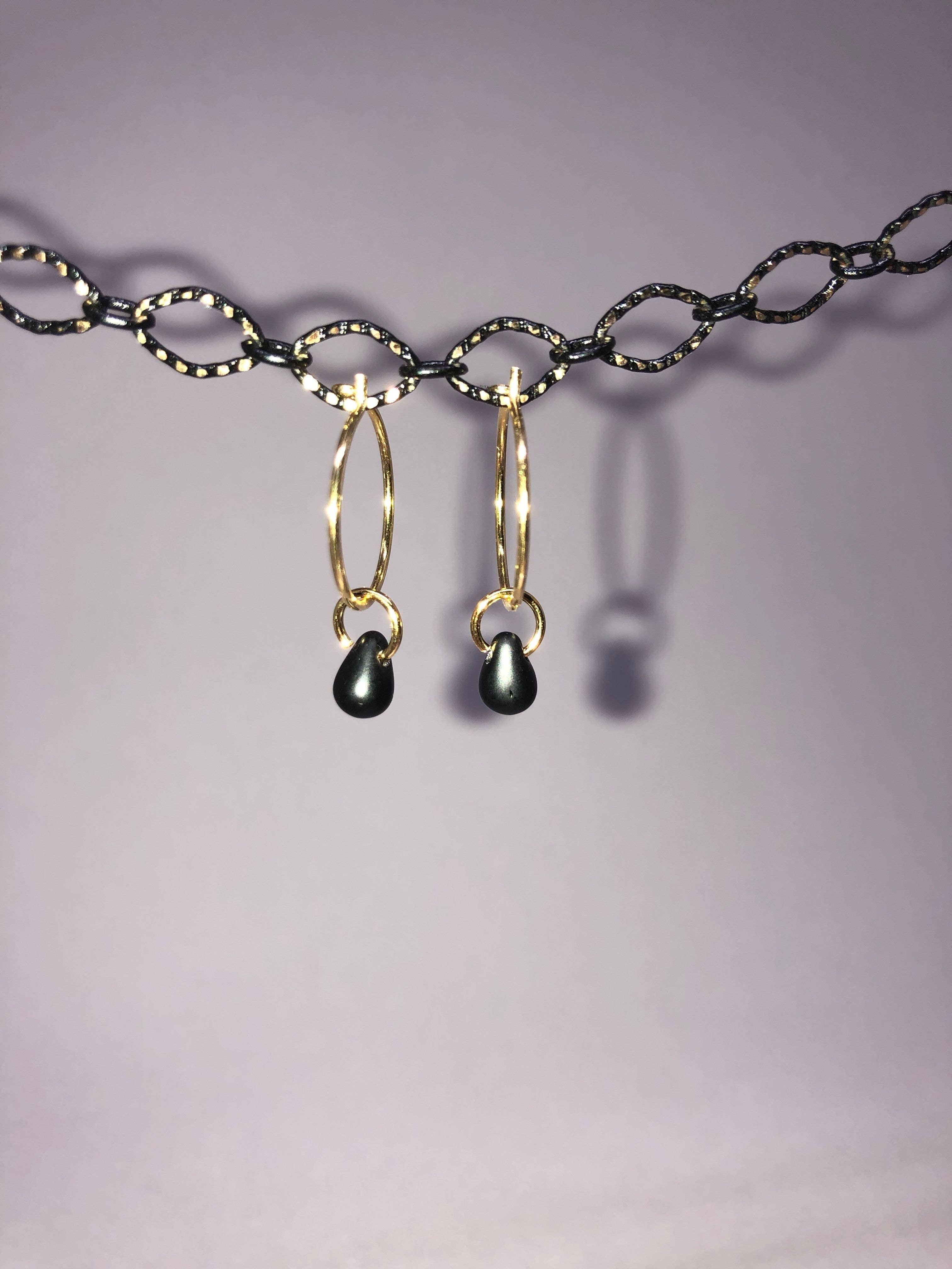 BMR - Wholesale Dangle Earrings - Small Gold Hoop With Assorted Tiny Charms9