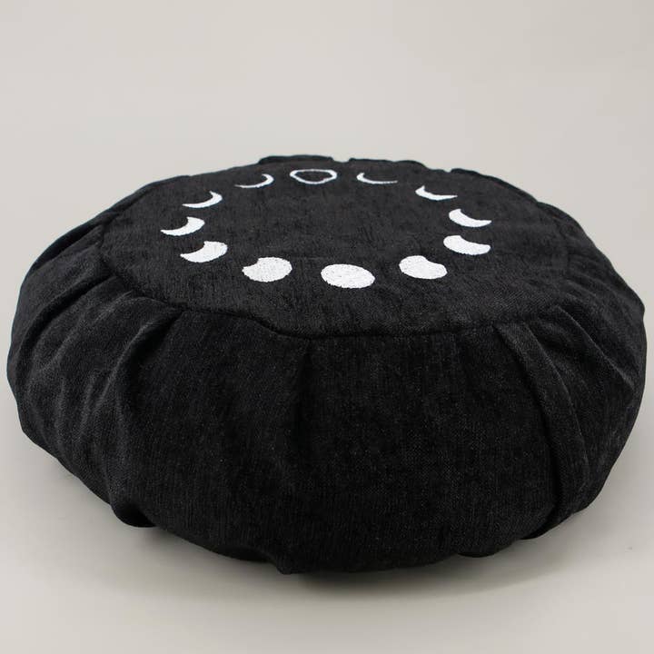 Buddha Groove - Wholesale Meditation Supplies - Moon Phase Black Zafu Meditation Cushion1