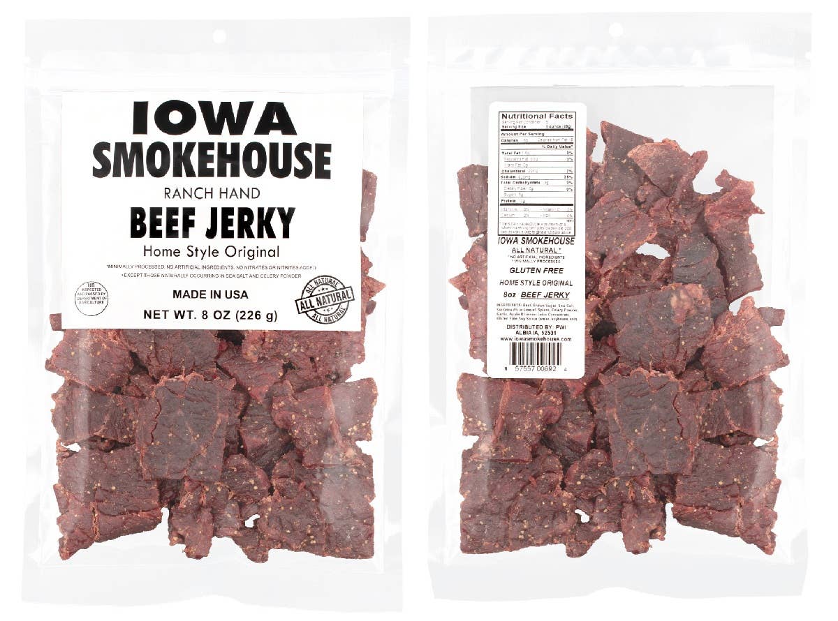 IOWA SMOKEHOUSE - Wholesale Jerky - Ranch Hand 8 oz Beef Jerky Home Style Original (6/case)2
