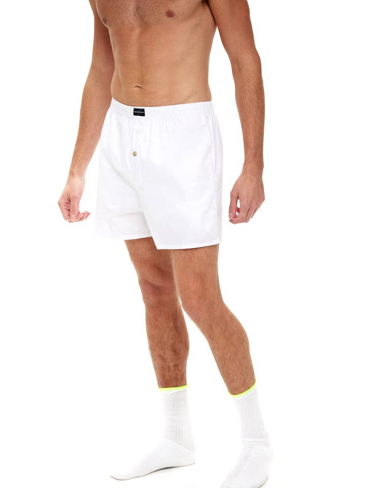 6 Pack Men's Cotton Woven Boxer Shorts with Button Fly for wholesale on Faire2