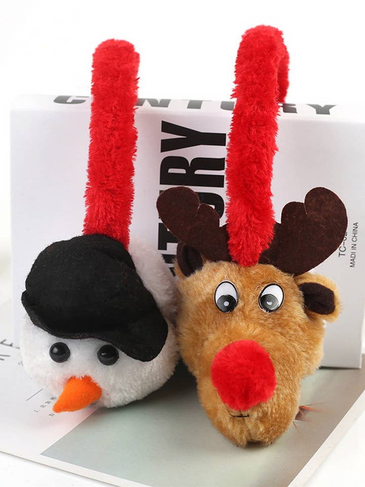CWMM9715_CERF DE NOËL MIGNON DESSIN ANIMÉ CACHE-OREILLES ANTIGEL pour la vente par NINEXIS