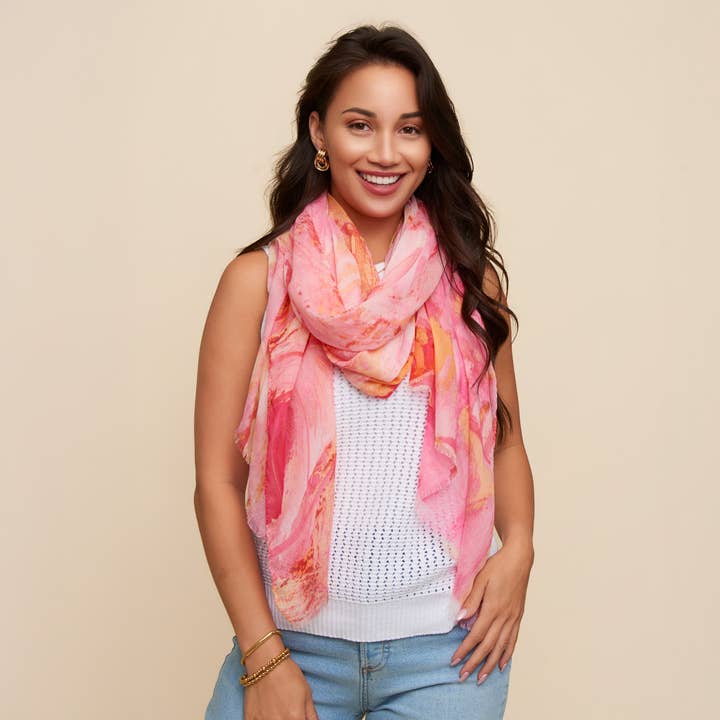 Lightweight Scarf Tilly Summer Fashion Abstract Garden for wholesale by Elsie & Zoey