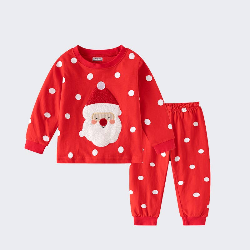PatPat - Wholesale Sleepwear Set - Kids - Kids Santa Polka Dot Pajama Set (Non PatPat Tag)0