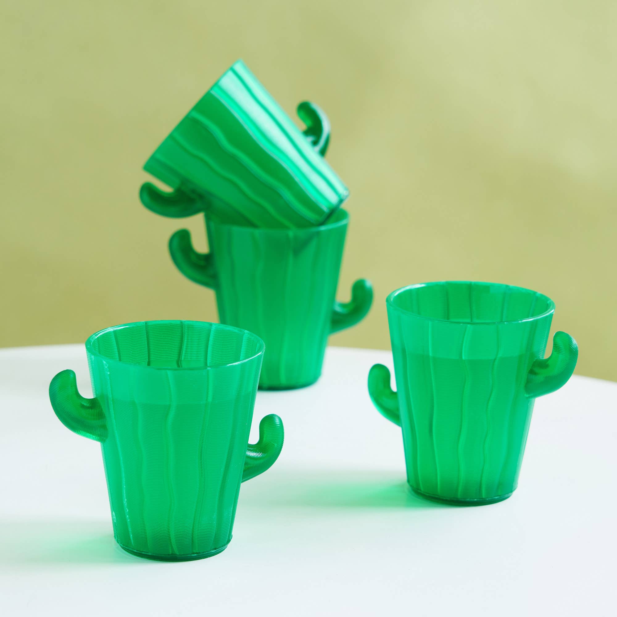 TRUE - Wholesale Shot Glass - TrueZoo Green Plastic Cactus Shot Glasses 2 oz Set of 43