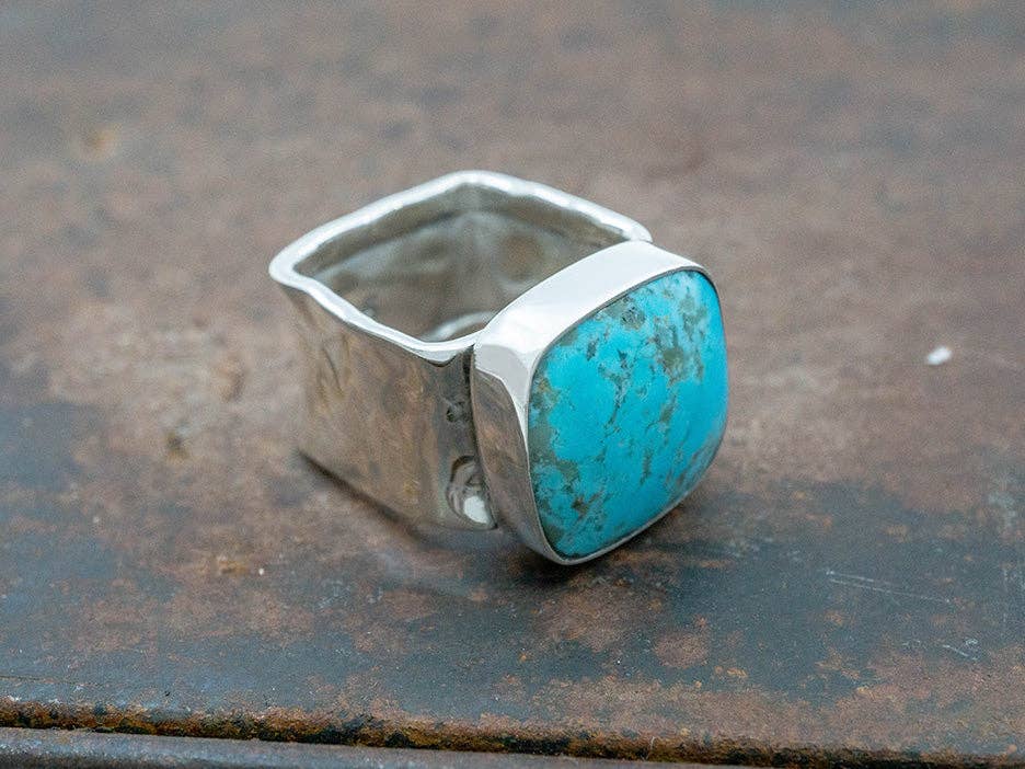Cuadrado Ring with Light Turquoise for wholesale on Faire0