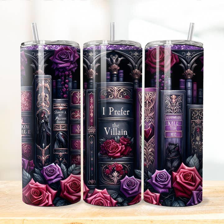 I Prefer The Villan 20oz Book Tumbler for wholesale by Knotted Gypsy Designs