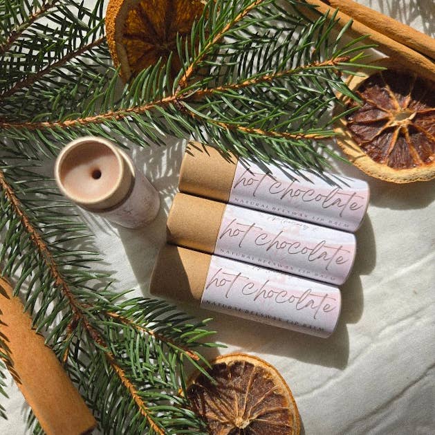 Bluebird Farms Apothecary - Wholesale Lip Balm - Peppermint Hot Chocolate Lip Balm PlasticFree Essential Oils4