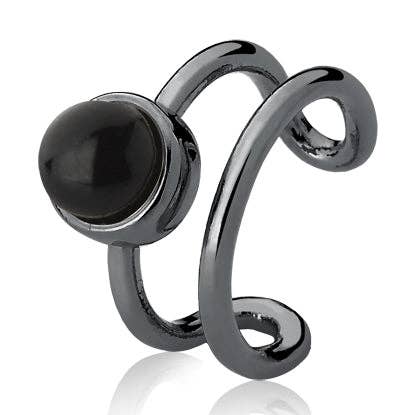 Ear Cuff doppio in agata nera — canna di fucile per la vendita all'ingrosso da parte di House12