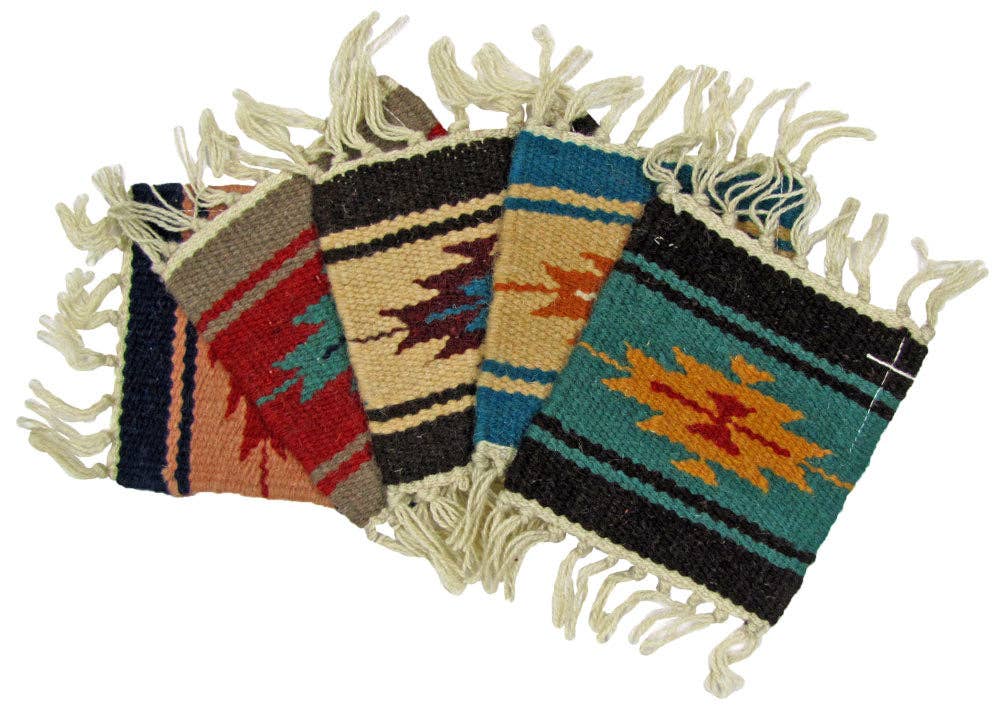 El Paso Saddleblanket - Wholesale Coasters - 24 Pack 6" X 6" Handwoven Wool Coasters, Only $2.00 ea!1