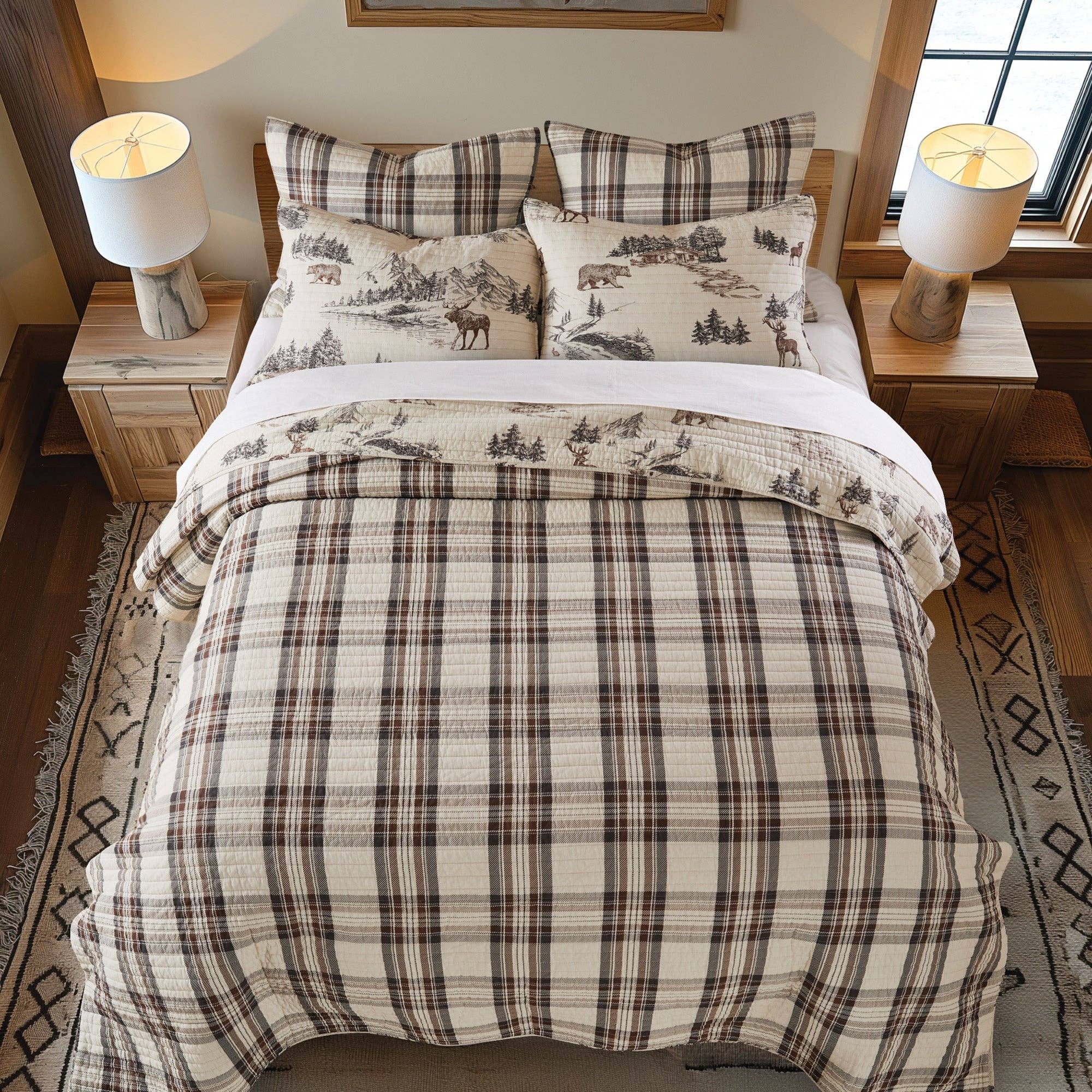 Levtex Home - Venta al por mayor Fundas de almohada - Set de 2 fundas Euro Sham Lodge Toile2