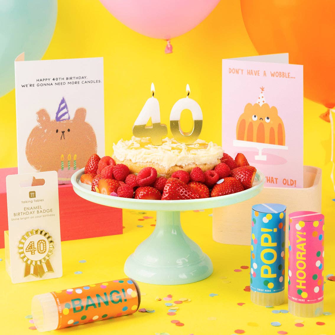 Talking Tables USA - Vente Confettis - Canons à confettis - Lot de 3 | Articles de fête |2