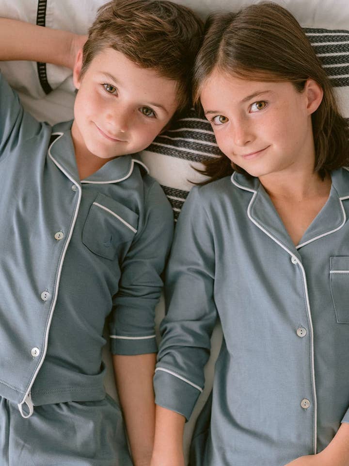 Pijama Børn Skjorte Dybt Blå for engroshandel hos Petite Siesta