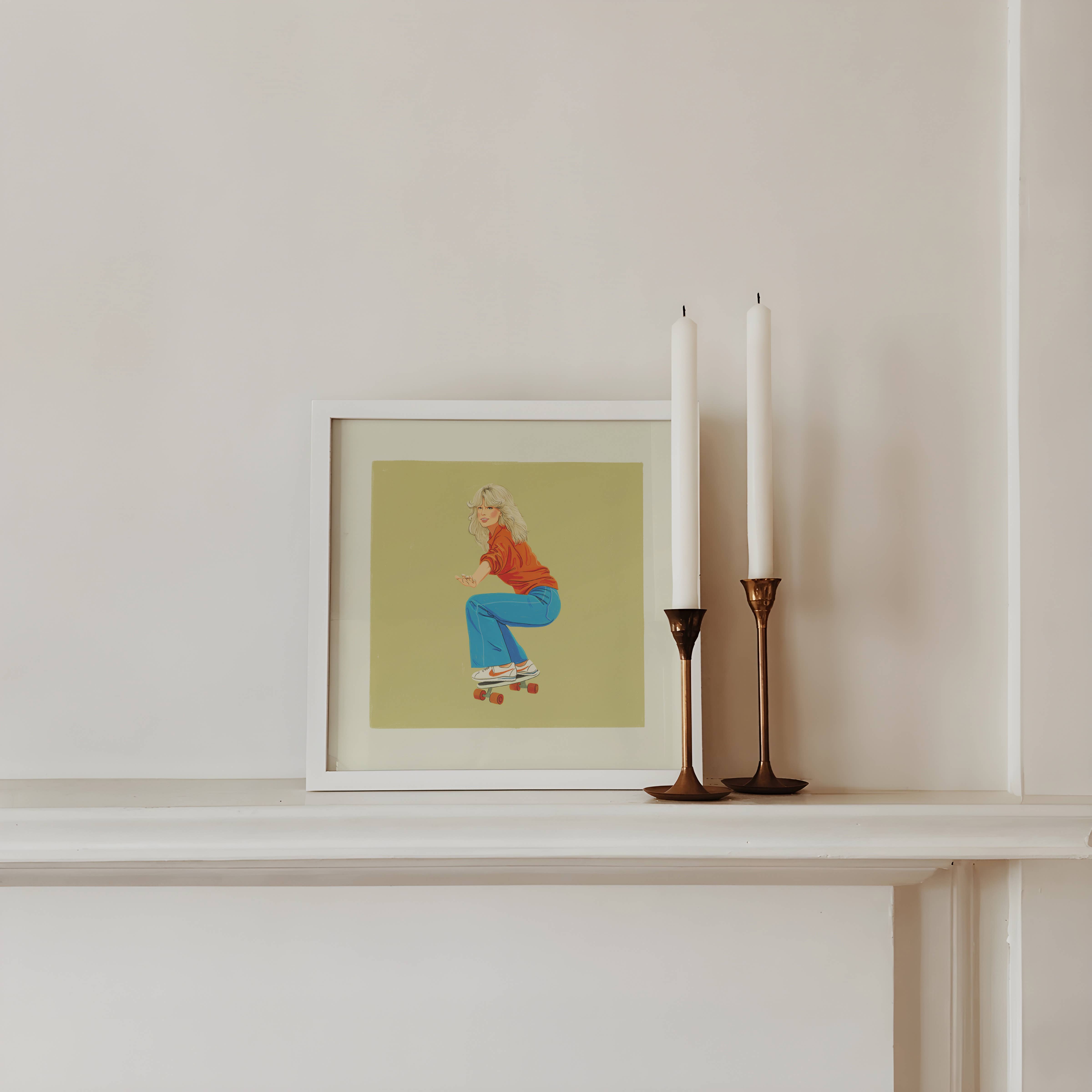 Artbaby & Co. – wholesale Konsttryck – Farrah Fawcett Skateboard 1976 Konsttryck2