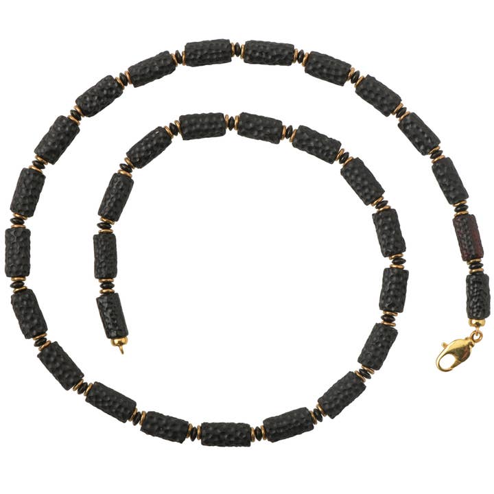 Collar de Ámbar Báltico Negro de 50 cm con Cierre de Oro para venta al por mayor de The Natural Amber