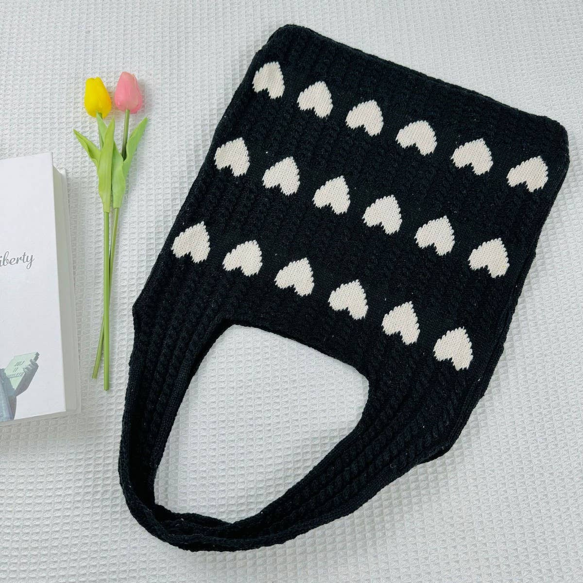 NINEXIS - Wholesale Tote Bag - Women's - CWAB4569_HEART PATTERN KNITTED LARGE CAPACITY TOTE BAG21