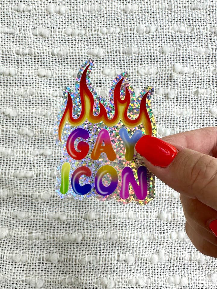 Autocollant à paillettes Gay Icone, 2,2 x 3 po pour la vente par liadelyonart