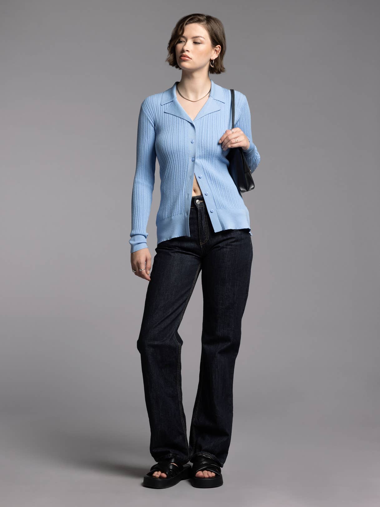 Weekend Los Angeles - Venta al por mayor Jersey corto de punto - Mujer - Top de punto con cuello ranurado - ALLISON TOP13