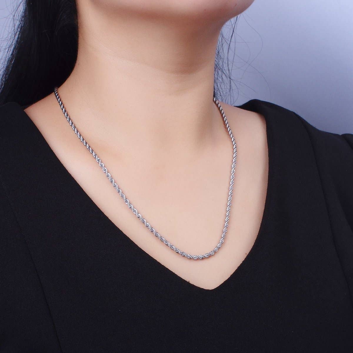 Aim Eternal - Wholesale Link & Chain Necklace - Unisex Chain Necklace, Rope Chain Necklace Gold Twist Chain, 3mm Rope Chain 18" 19.5" Necklace | WA-1520 WA-1521 WA-1522 WA-1523 Clearance Pricing3