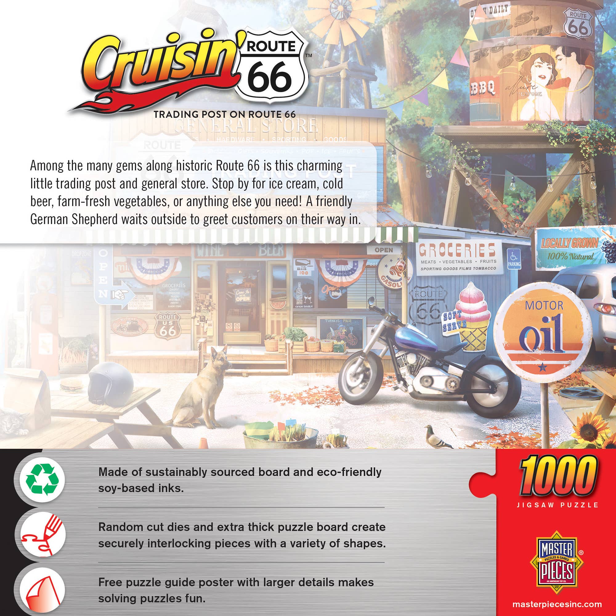 Masterpieces Puzzles - Wholesale Puzzle - Adult - Cruisin' Route 66 - Trading Post on Route 66 1000 pc Puzzle2