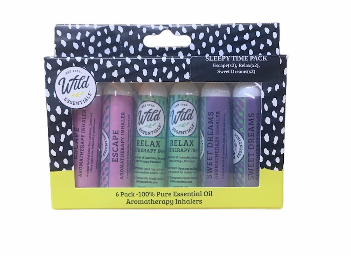 Wild Essentials - Wholesale Aromatherapy Inhaler - Sleepy 6 Assorted Aromatherapy Inhalers w/ essential oils1