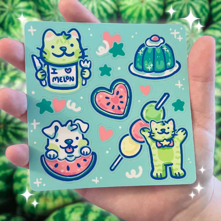 Melon Party ~ Sticker Sheet for wholesale by Woolblossom