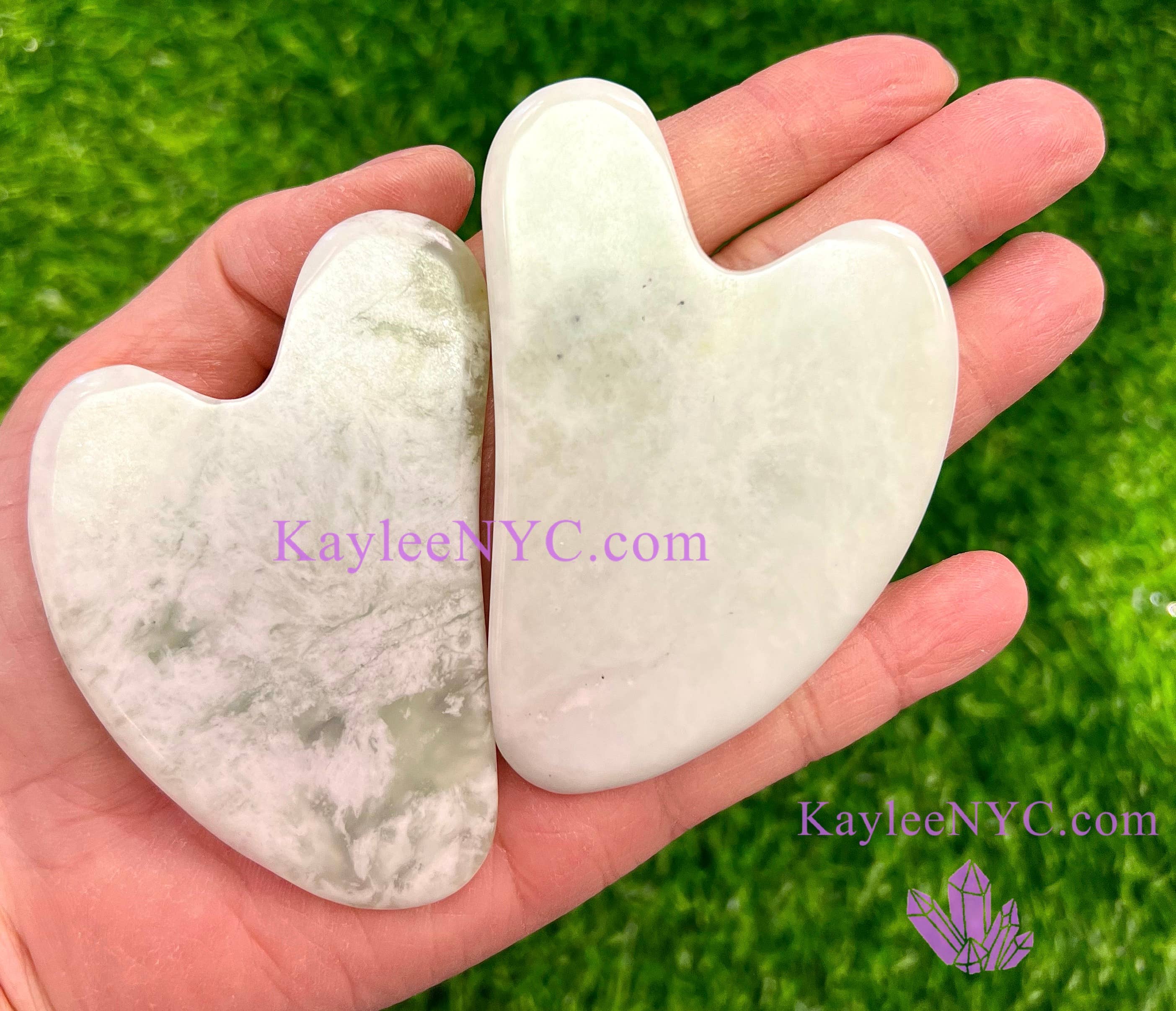 KayleeNYC - Wholesale Gua Sha Tool - Natural Jade Gua Sha Facial Massage Heart4