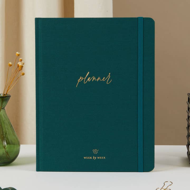 Blush And Gold - Vendita all'ingrosso Planner - Planner settimanale senza data « Juniper » con copertina in tessuto0