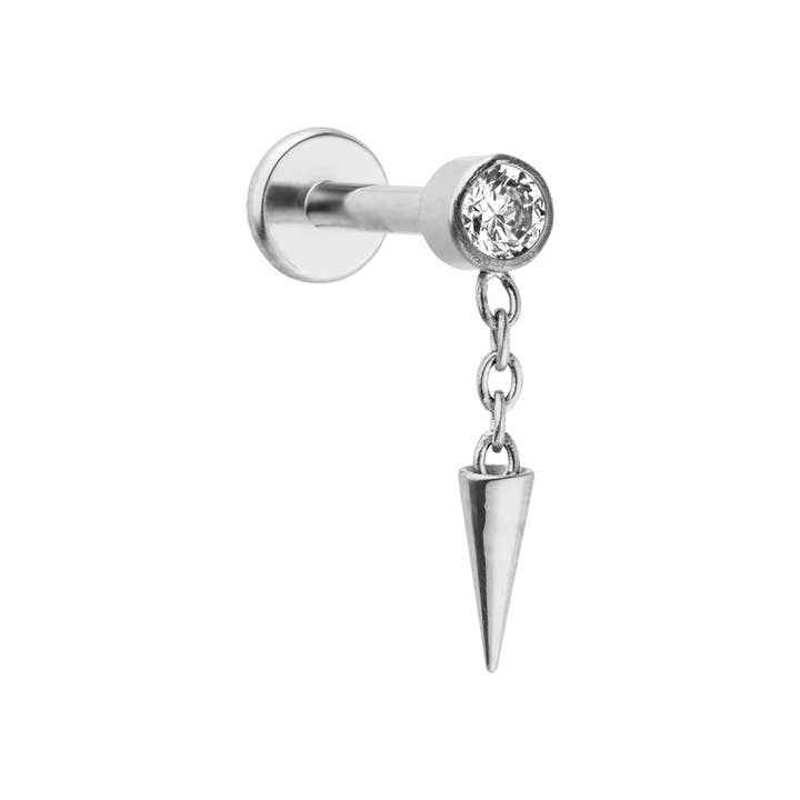 Schmuckgroßhandel - Wholesale Single Earring - Dangling Spike Piercing | Titanium2