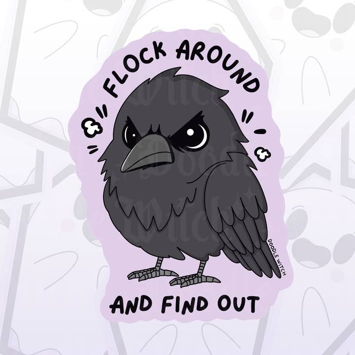 Schwarm herum und finde es heraus wütender Raben-Vogel-Aufkleber für den Großhandel von DoodleWitch