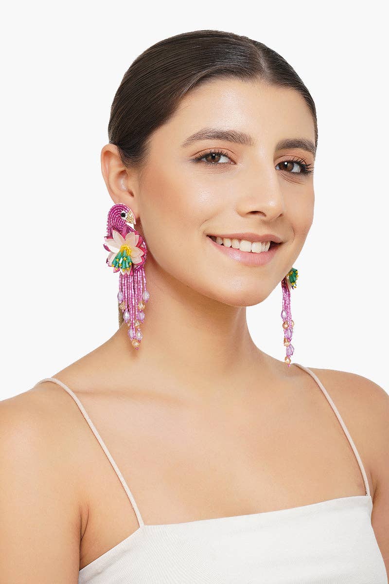 America & Beyond – wholesale Dangle earrings – Pink Chirp Earrings2