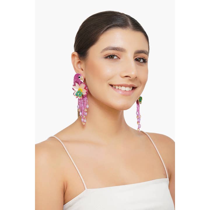 America & Beyond - Vendita all'ingrosso Orecchini pendenti - Orecchini Rosa Chirp2