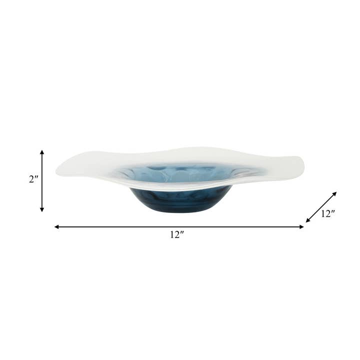 Sagebrook Home - Wholesale Decorative Plate/Dish/Bowl - Glass Coastal-Inspired Waters Decorative Bowl - Blue, 12 in.2