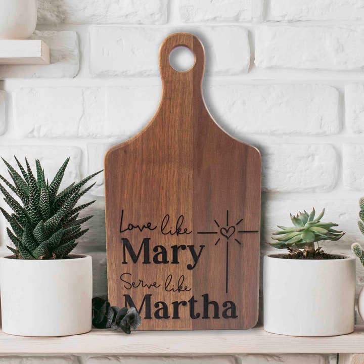 Firefly Wishes - Wholesale Cutting Board - Love Like Mary Serve Like Martha Engraved Cutting Board0