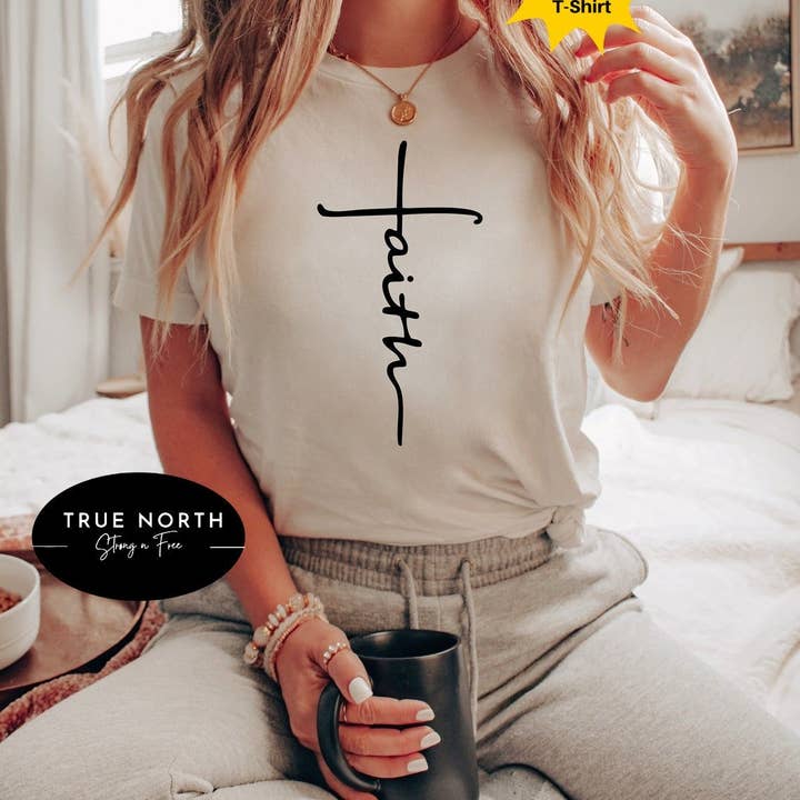 Faith Shirt, Faith Cross Shirt - DTF Design for wholesale by STRONG N FREE CDN
