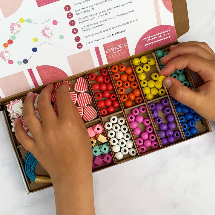 Cotton Twist (USA DUTIES PAID) - Wholesale DIY Jewelry - Kids - Unicorn & Heart Bracelet Making Kit1