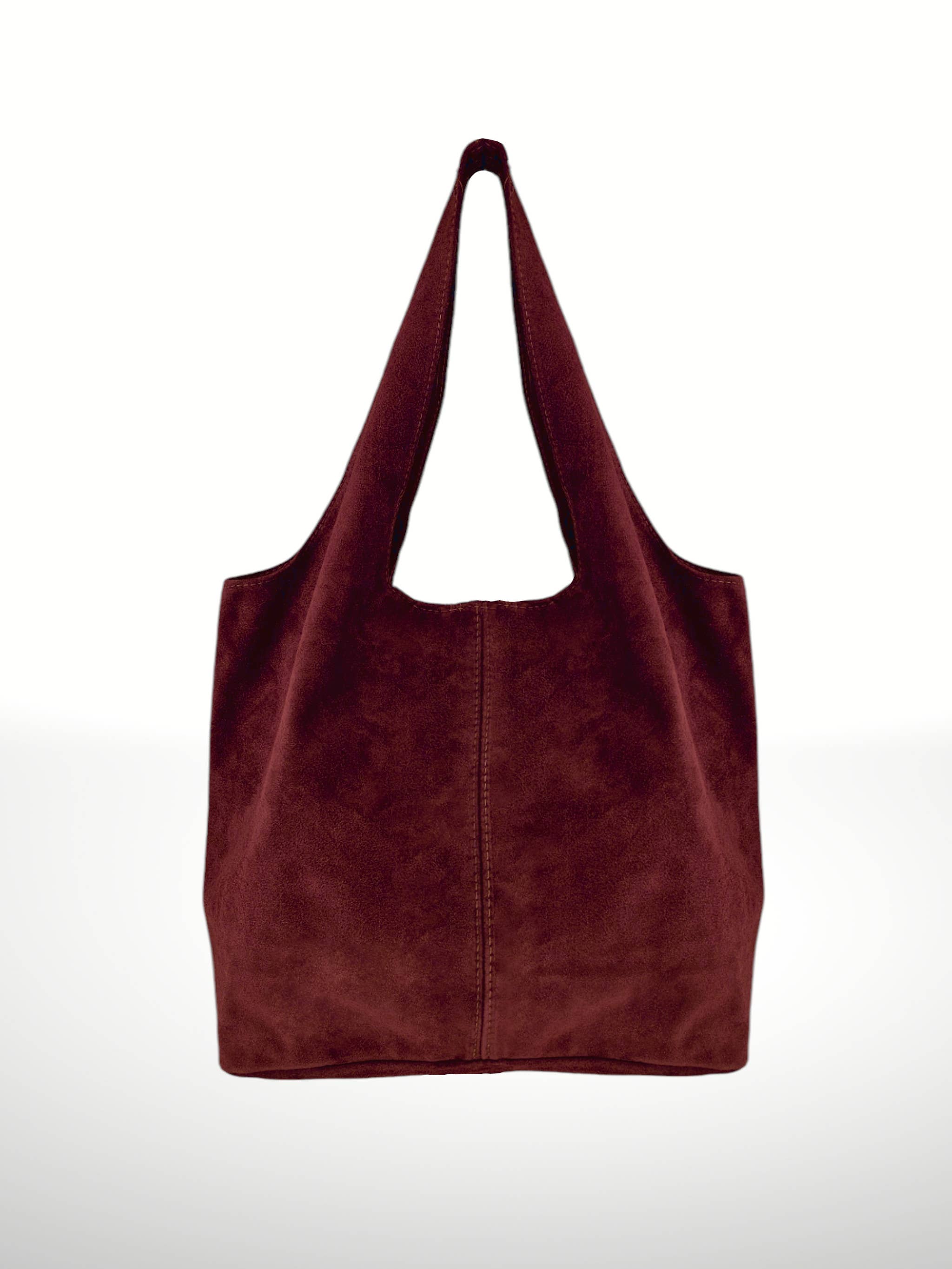 ITALIAN'S LEATHER - Wholesale Top Handle Bag - Women's - Giannina 221024 Suede Leather Shoulder Bag1