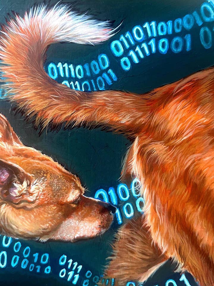 Print of Butt Sniff: Funny Golden Retriever Poster for wholesale by mohrdoesart