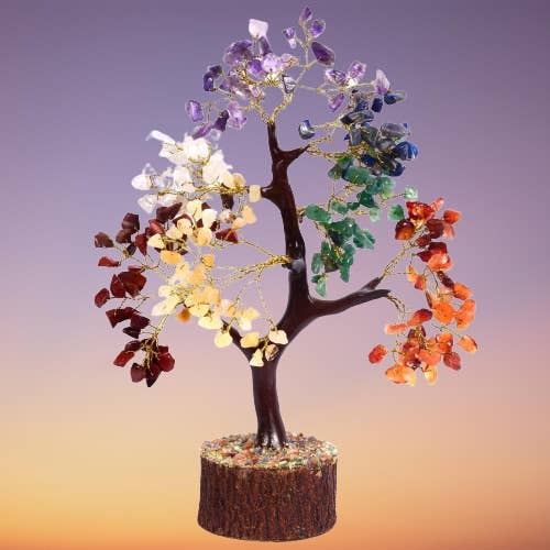 jiomind - Wholesale Spiritual Stone/Crystal - Seven Chakra Gemstone Tree (300 chips, golden wire)6