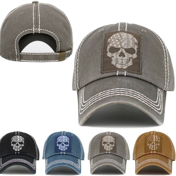 Skull Flag Vintage Ballcap for wholesale by KBETHOS