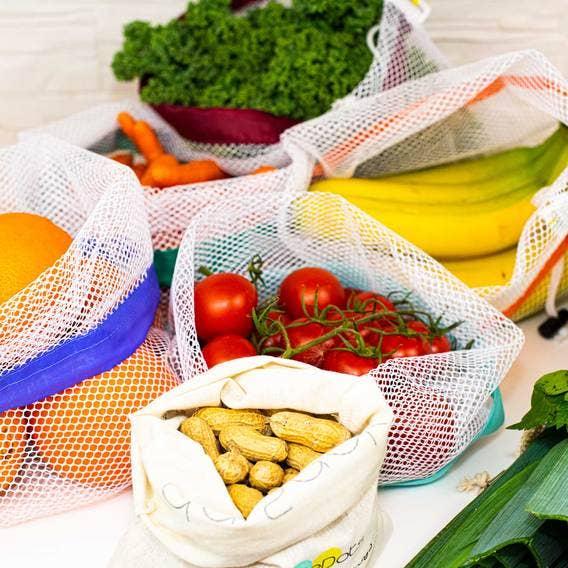 EcoFreax - Wholesale Grocery/Shopping Bag - Reusable Organic Mesh Cotton Produce Storage Bags5