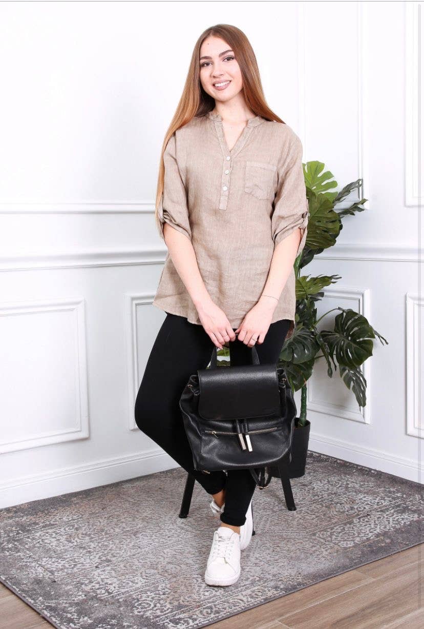 LÉA & LUC - Wholesale Button Down Shirt - Women's - 100% Linen Blouse REF. 63674