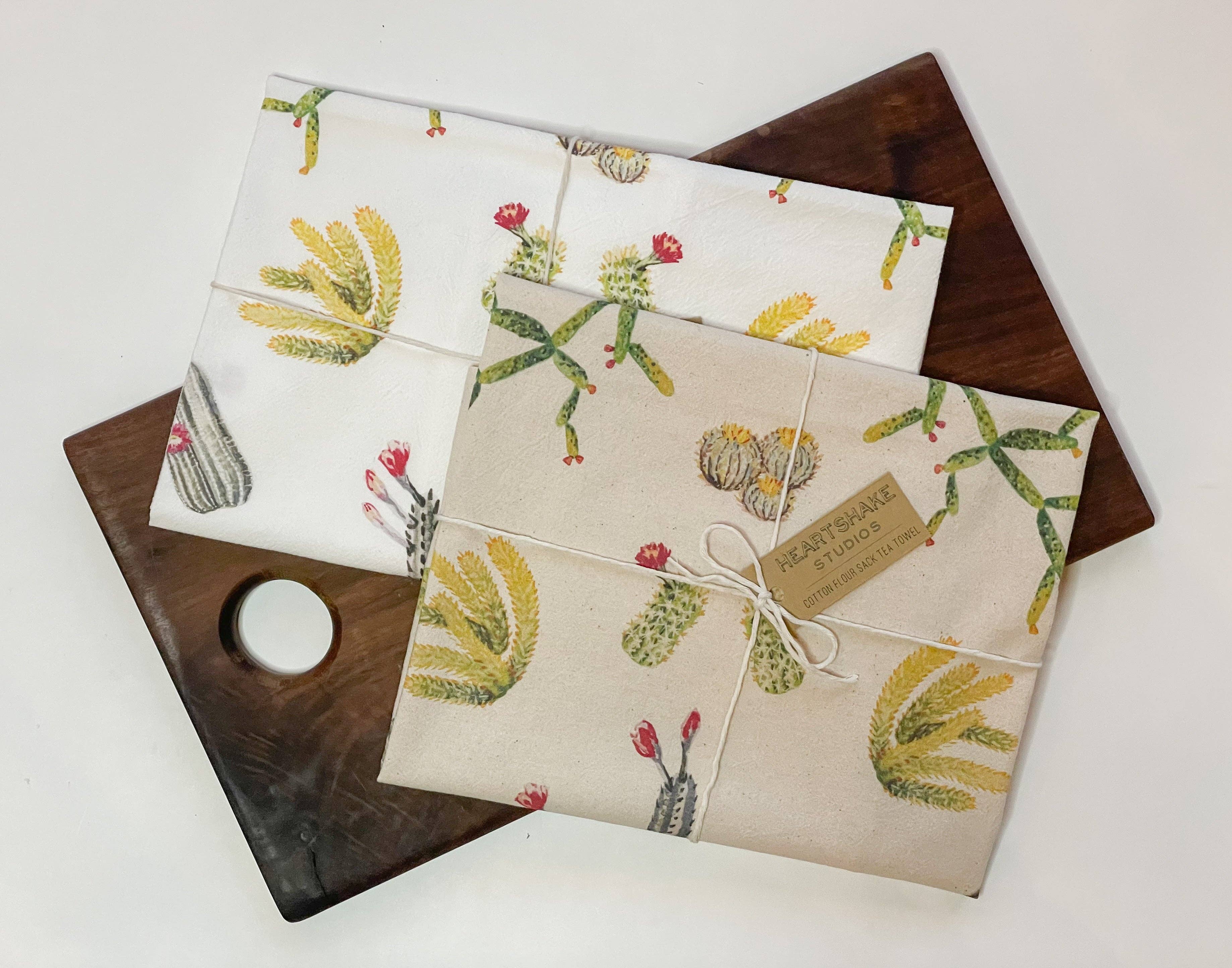 Heartshake Studios - Wholesale Tea Towel - Green Cactus Tea Towel7