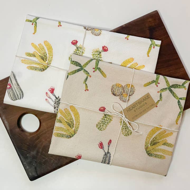 Heartshake Studios - Wholesale Tea Towel - Green Cactus Tea Towel7