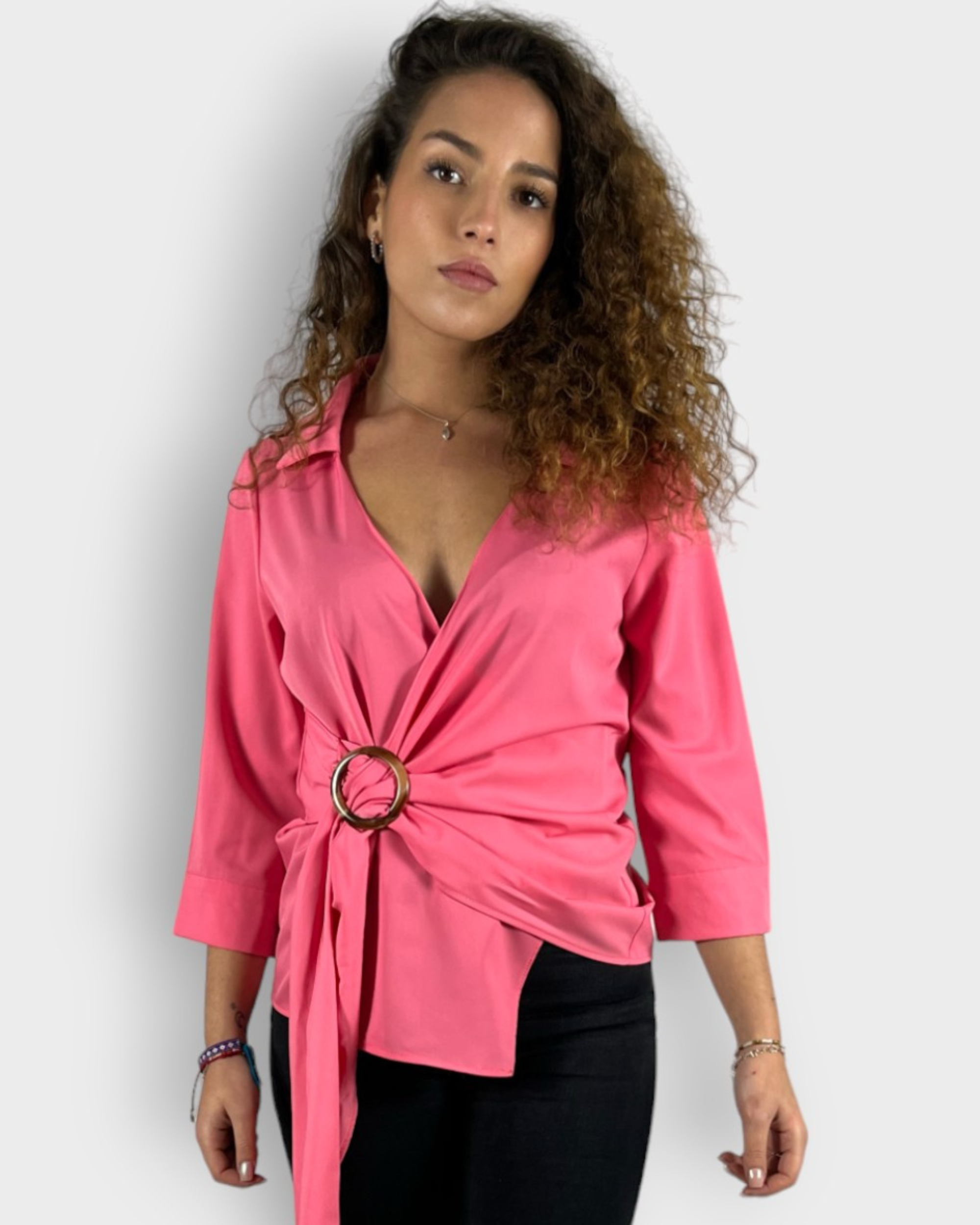 BanBat - Wholesale Blouse - Women's - CROSS BLOUSE WITH CLASP CLOSURE - REF: 2301825