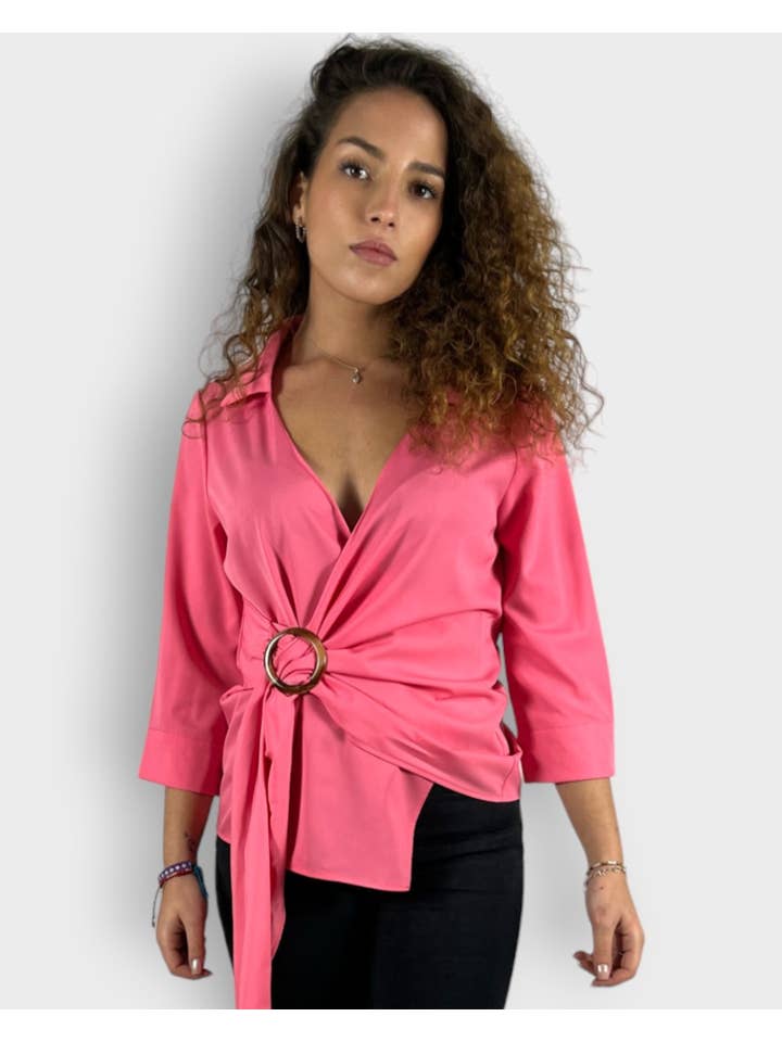 BanBat - Wholesale Blouse - Women's - CROSS BLOUSE WITH CLASP CLOSURE - REF: 2301825